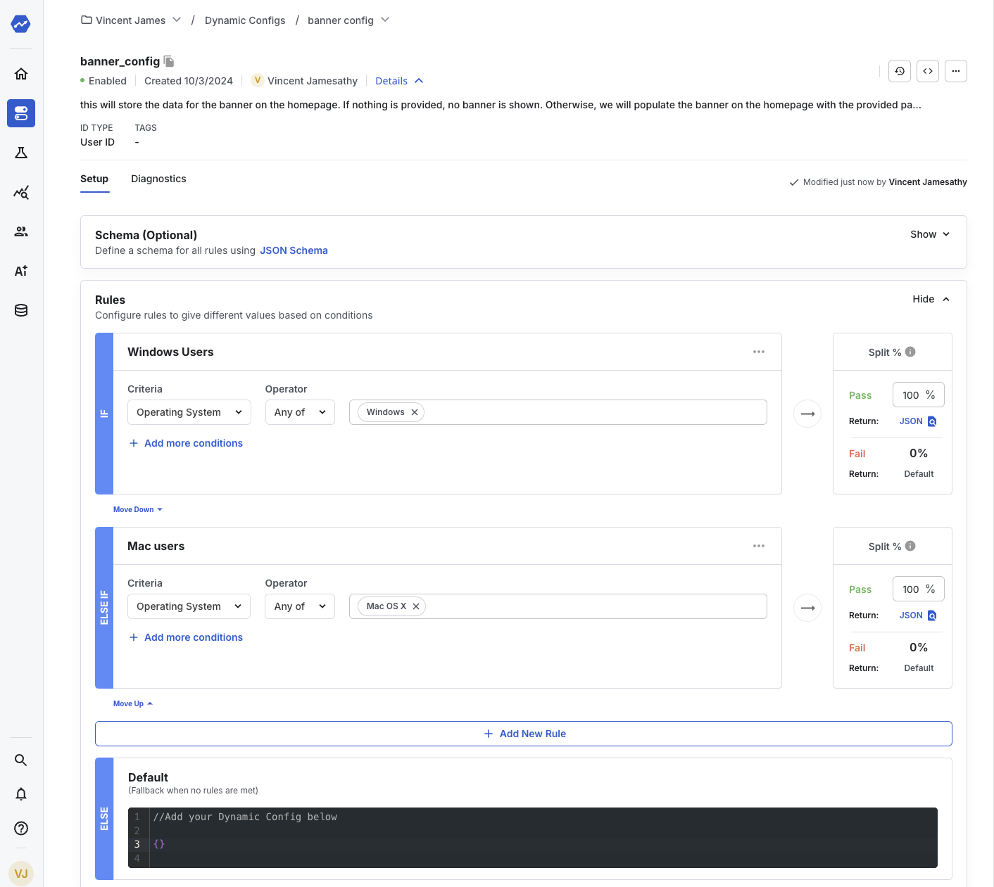Dynamic Config with two rules